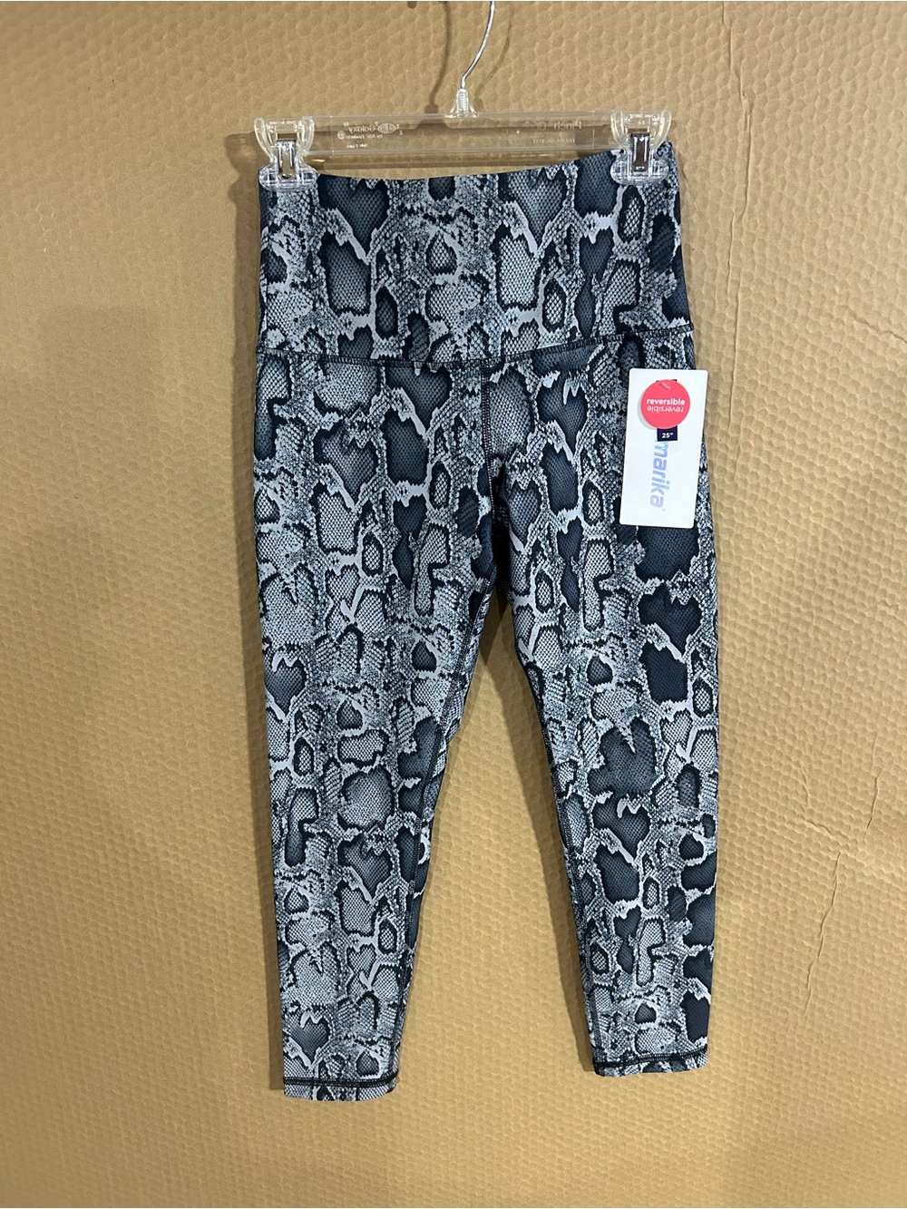 Marika Snake-Print Leggings in Black & Gray